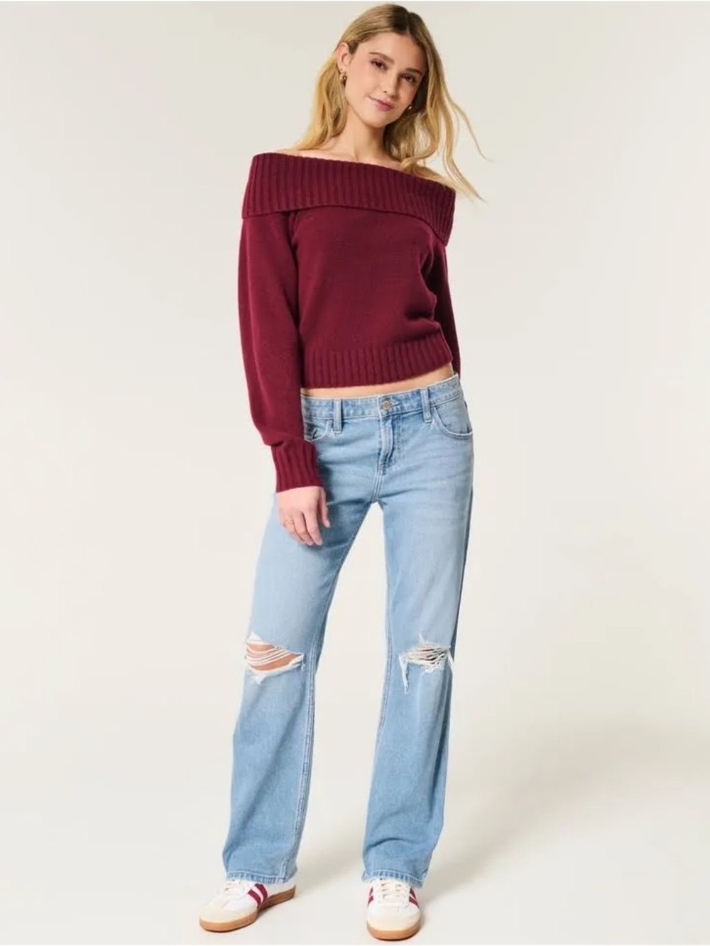 Hollister Light Blue Distressed Straight-Leg Jeans - Women